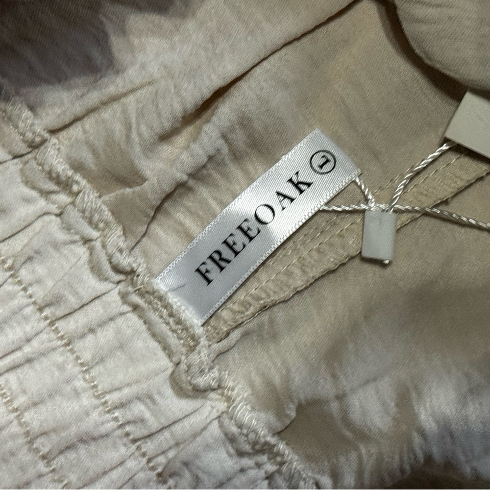 FREEOAK Beige Wide-Leg Paperbag Pants — Size S (NWOT) - Picture 5 of 7